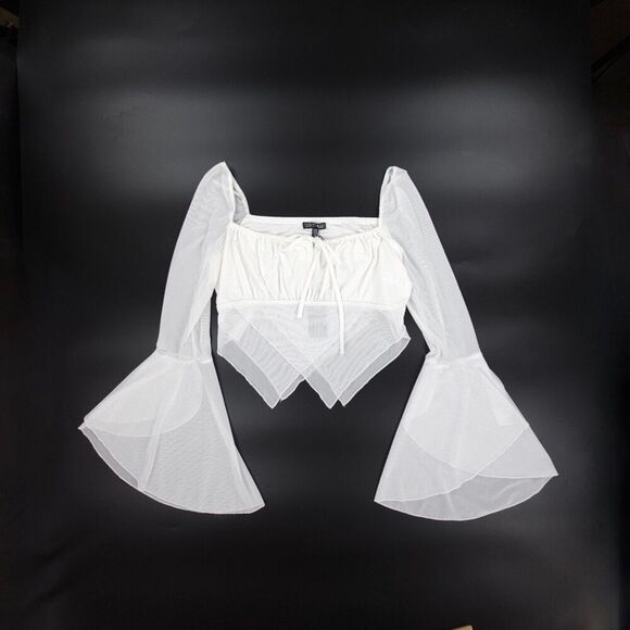 Dolls Kill Tops - NEW Dolls Kill Current Mood Wild Attraction Mesh Top 90s Coquette Angelic y2k 2X